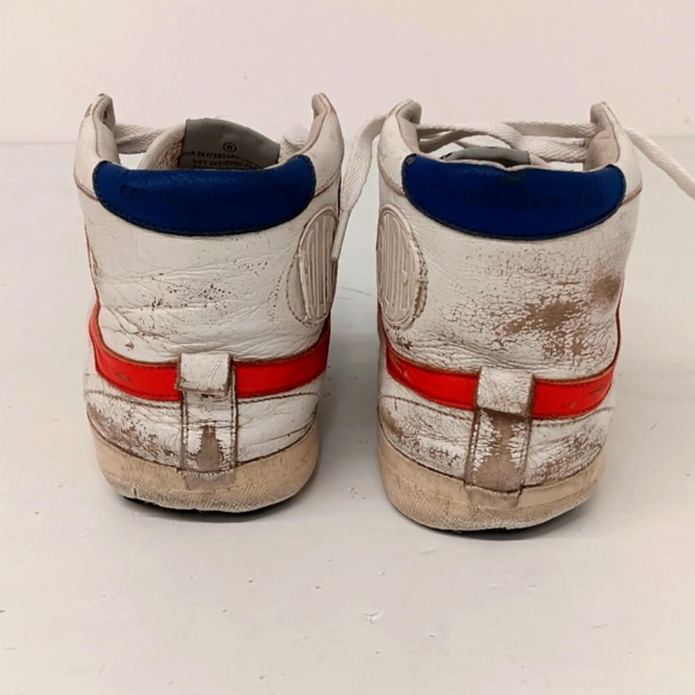 Golden Goose Men's 2.12 Tricolor Distressed Leather Hi-Top Sneakers - EU43/US10 - Picture 13 of 16